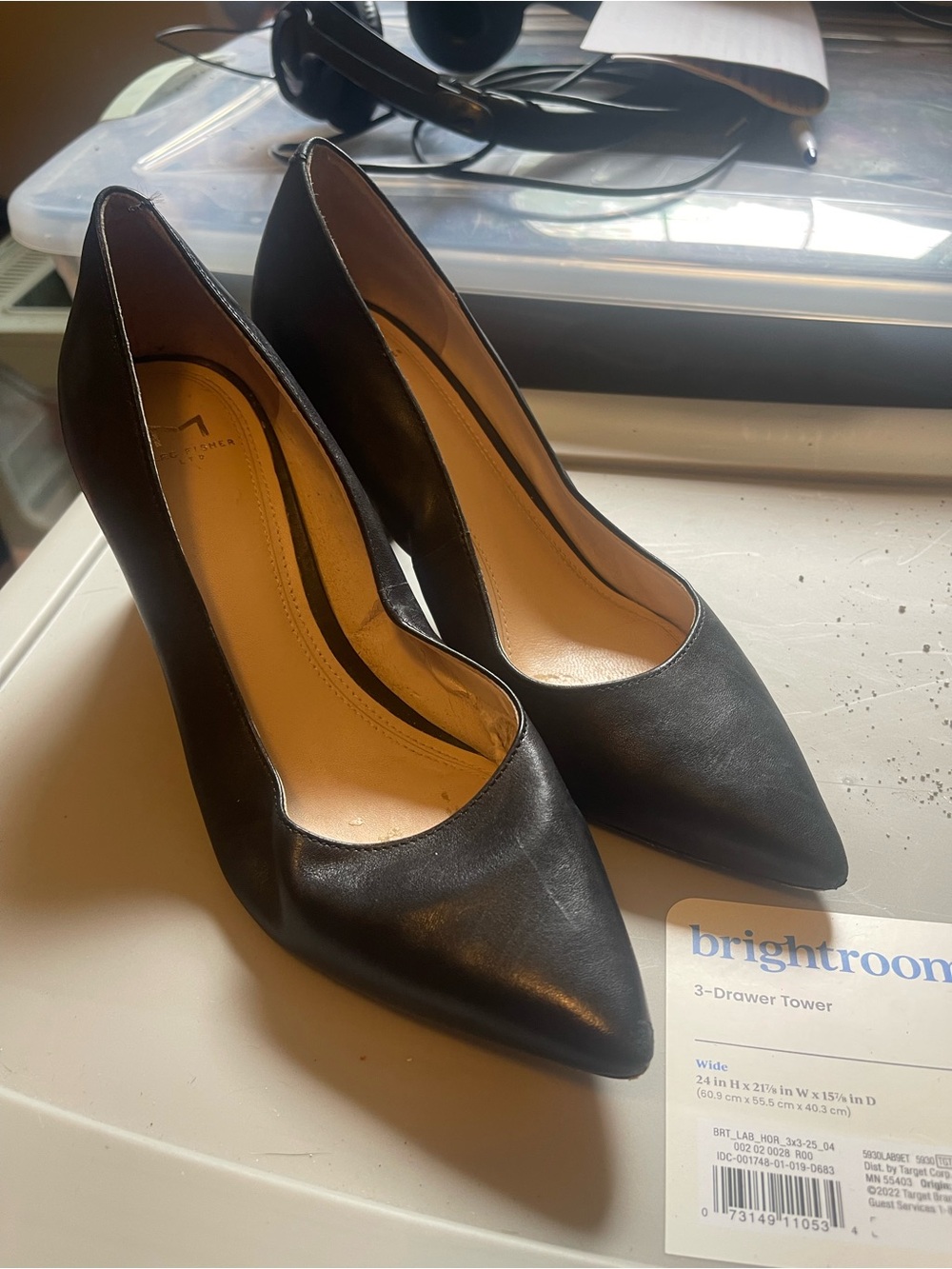 Marc Fisher LTD Zala Block Heel Pointed Toe Pumps